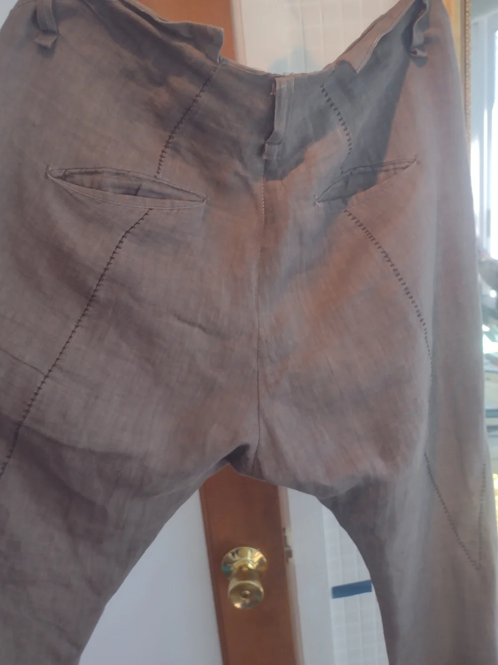 Men's Casual Linen-Blend Pants in Brown
